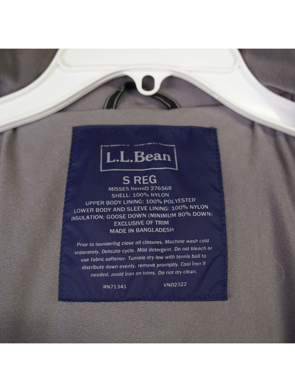 L.L. Bean Women’s Quilted Goose Down Puffer Jacket Sz S Navy Warm Outdoor Coat - Picture 8 of 15